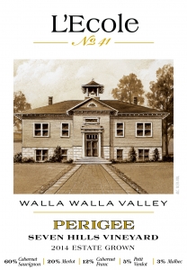 2014 Seven Hills Vineyard Perigee front label