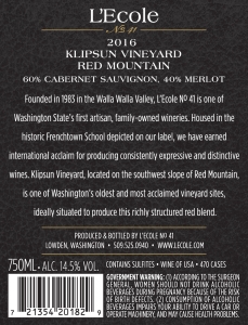2016 Cabernet Sauvignon/Merlot label