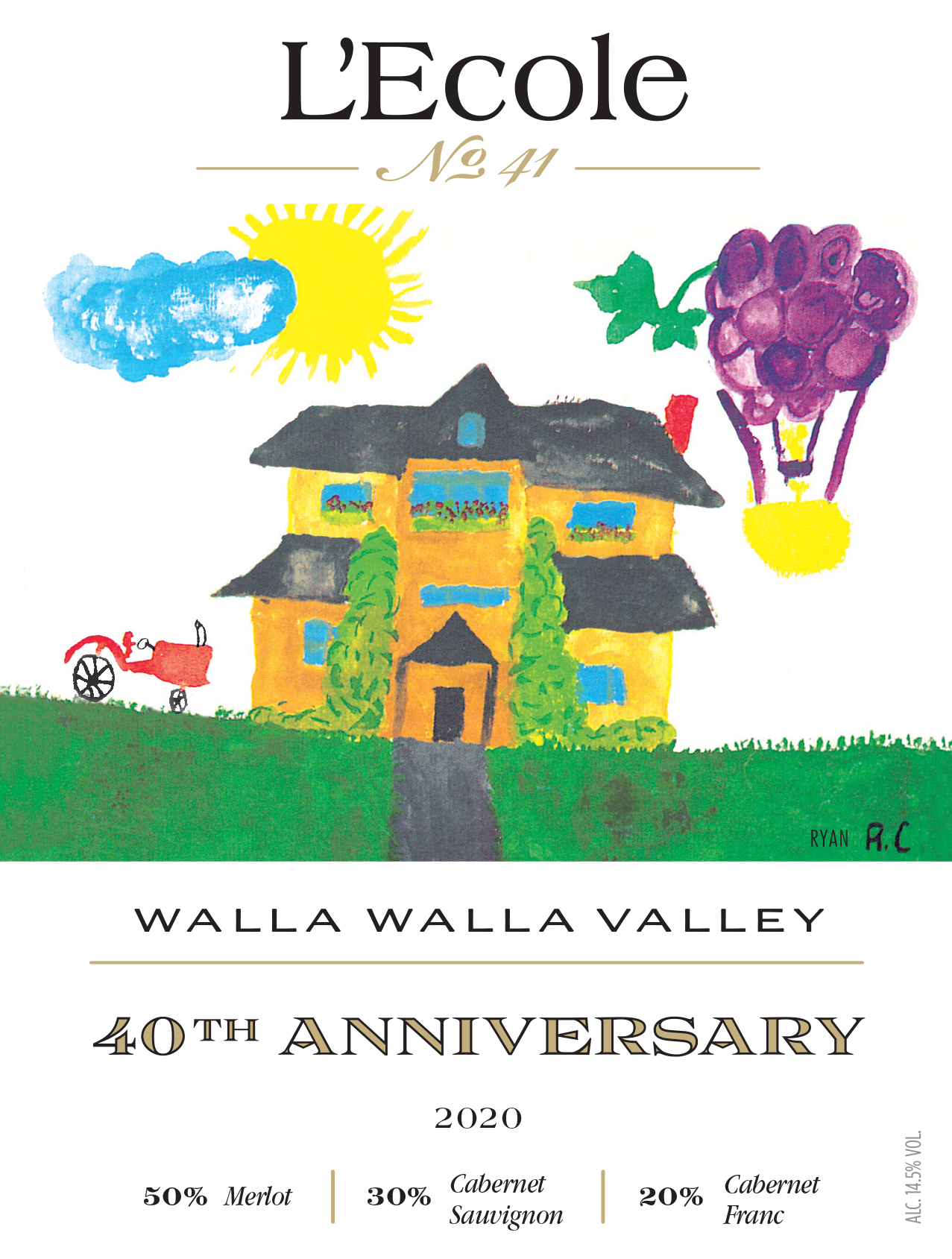 40th Anniversary Red Wine Label
